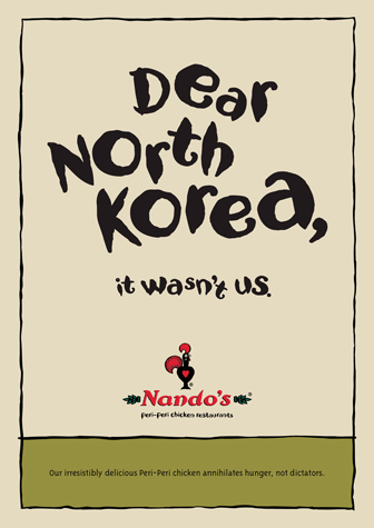 Nando's Tactical/Viral – Dear North Korea 